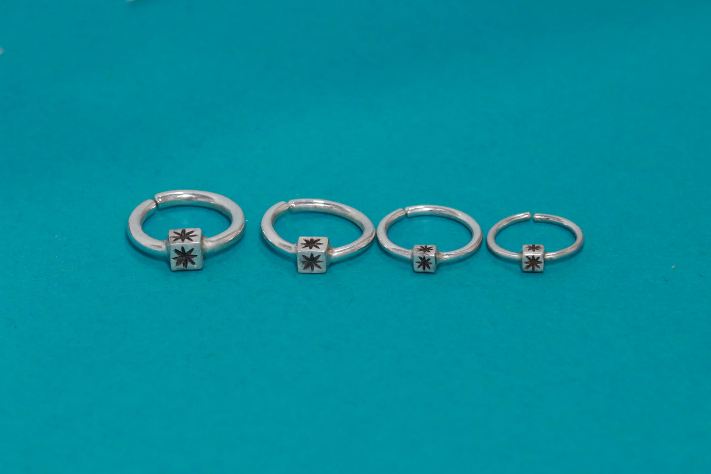 solid sterling silver body jewelry hoop helix cartilage septum nose ring daith rook piercing tragus piercing anti tragus piercing lobe piercing handmade star 20g 18g 16g 14g  6mm 8mm 9mm 10mm