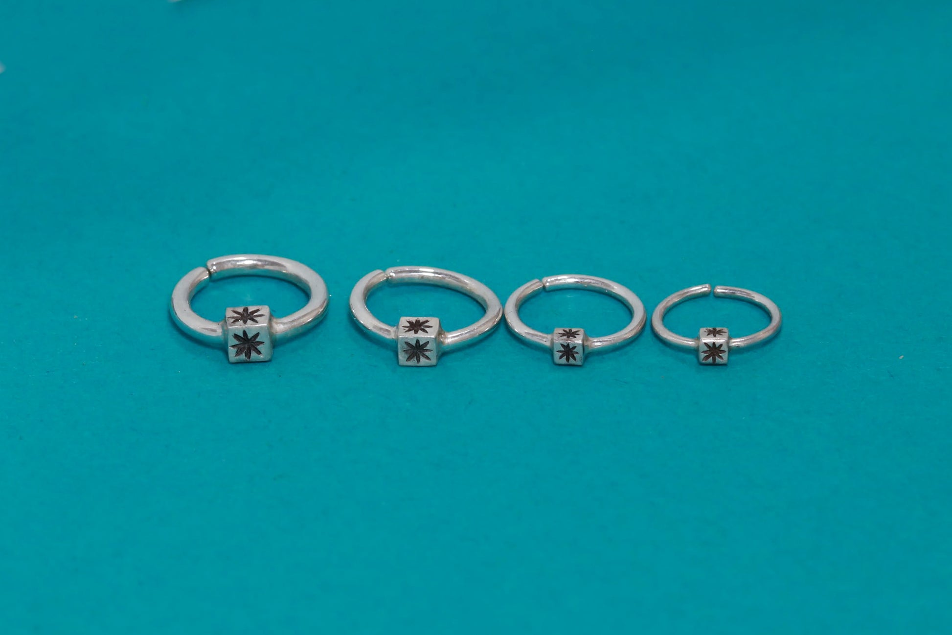 solid sterling silver body jewelry hoop helix cartilage septum nose ring daith rook piercing tragus piercing anti tragus piercing lobe piercing handmade star 20g 18g 16g 14g  6mm 8mm 9mm 10mm