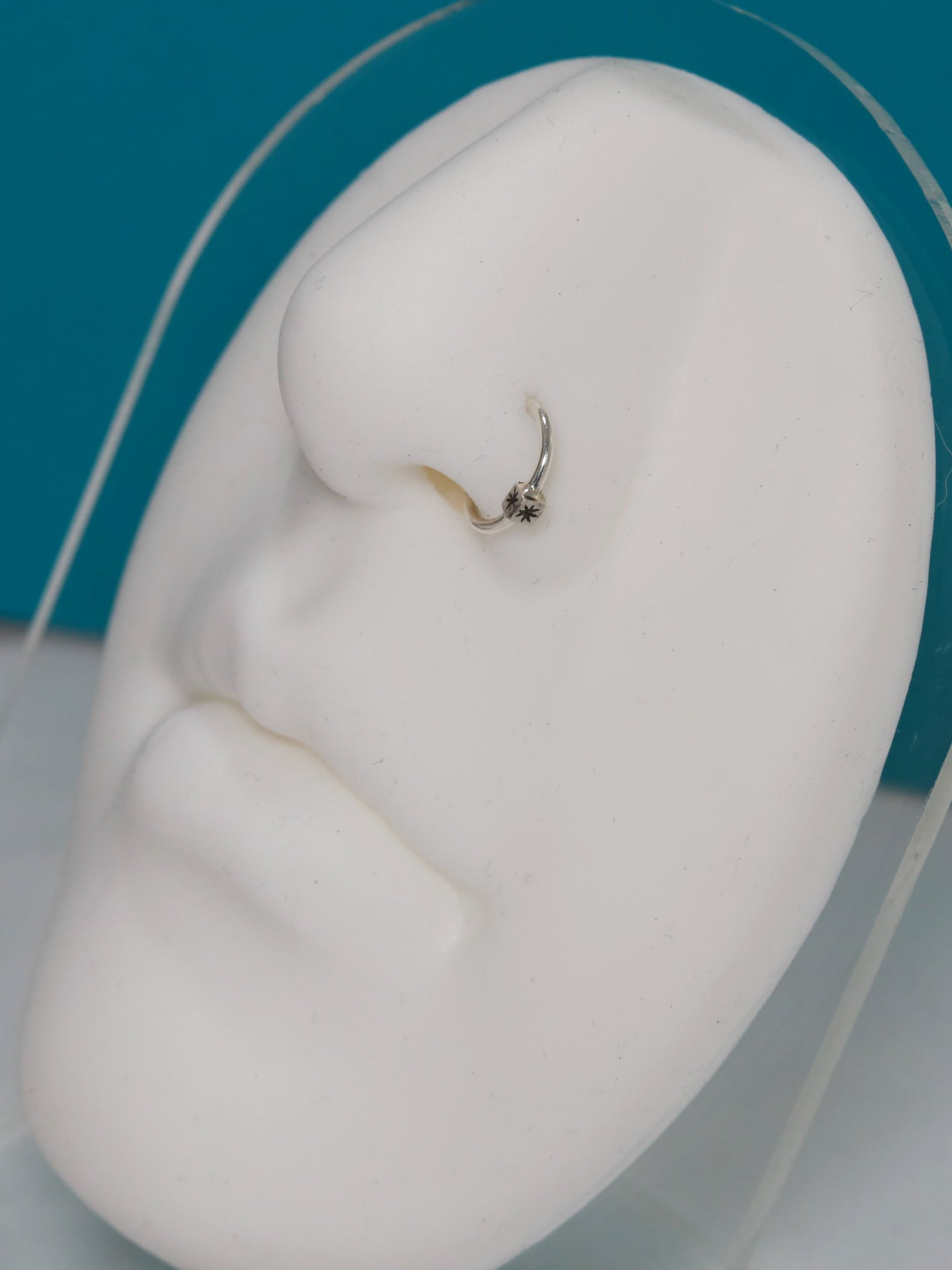 solid sterling silver body jewelry hoop helix cartilage septum nose ring daith rook piercing tragus piercing anti tragus piercing lobe piercing handmade star 20g 18g 16g 14g  6mm 8mm 9mm 10mm