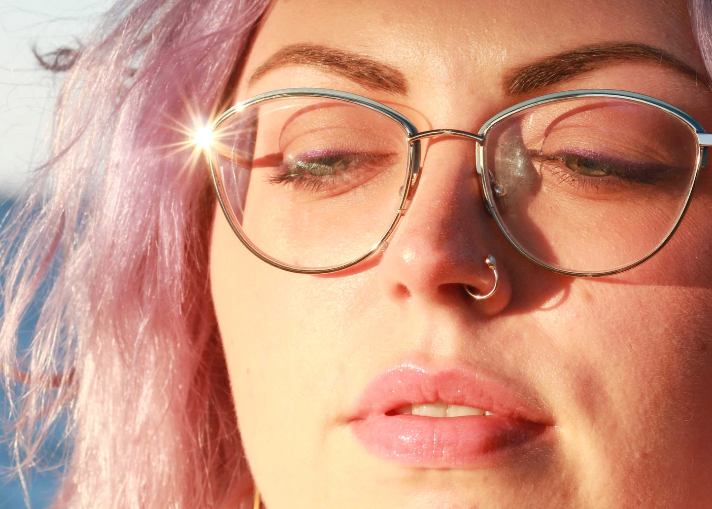 Opal silver nose ring nostril hoop custom gemstone custom gauge body jewelry