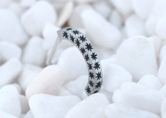 Star Nostril Huggie "Hoop" Silver or 14k Gold