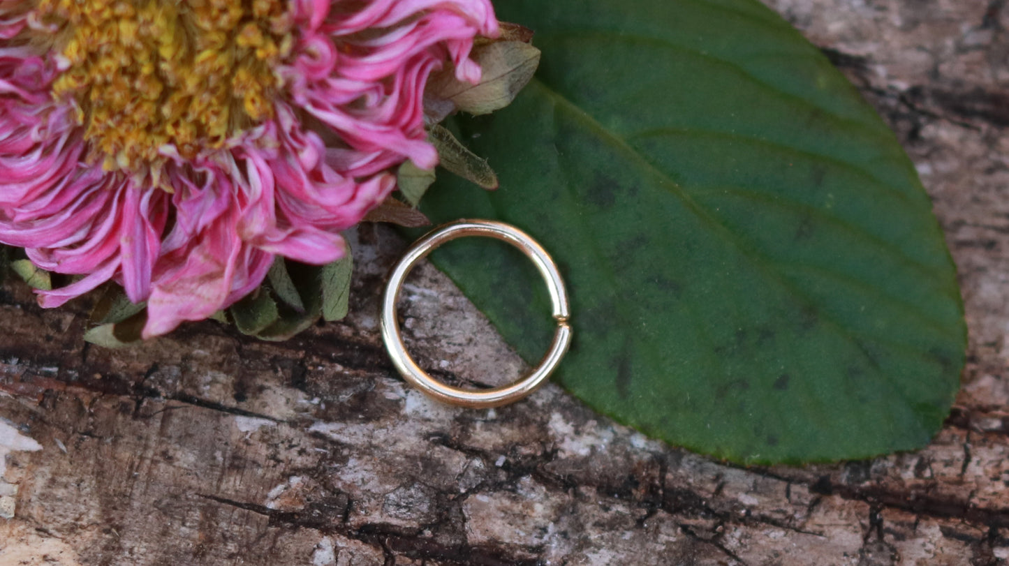 Solid 14k gold septum body jewelry hoop 20g 18g 16g 14g 5mm 6mm 7mm 8mm 9mm 10mm 11mm 12mm yellow gold rose gold white gold silver septum daith helix nostril lip eyebrow piercing anti tragus tragus rook lobe
