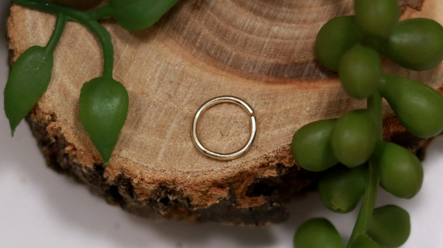 Solid 14k gold septum body jewelry hoop 20g 18g 16g 14g 5mm 6mm 7mm 8mm 9mm 10mm 11mm 12mm yellow gold rose gold white gold silver septum daith helix nostril lip eyebrow piercing anti tragus tragus rook lobe