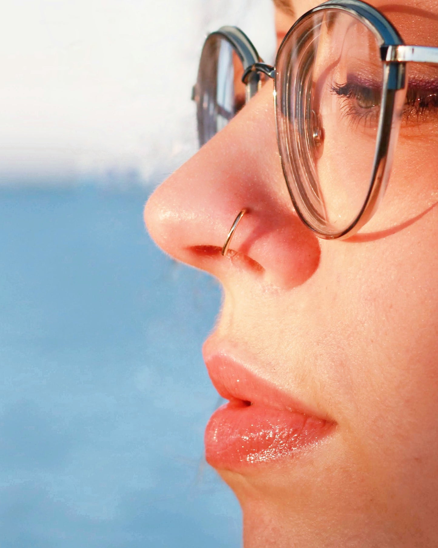 Solid 14k gold septum body jewelry hoop 20g 18g 16g 14g 5mm 6mm 7mm 8mm 9mm 10mm 11mm 12mm yellow gold rose gold white gold silver septum daith helix nostril lip eyebrow piercing anti tragus tragus rook lobe