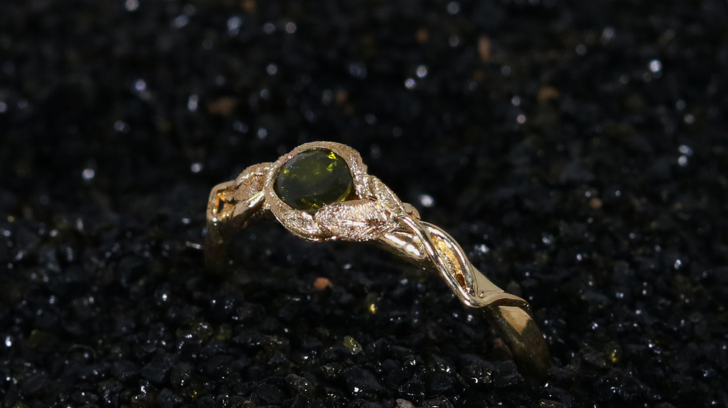 Leaf Embrace Solitaire Ring