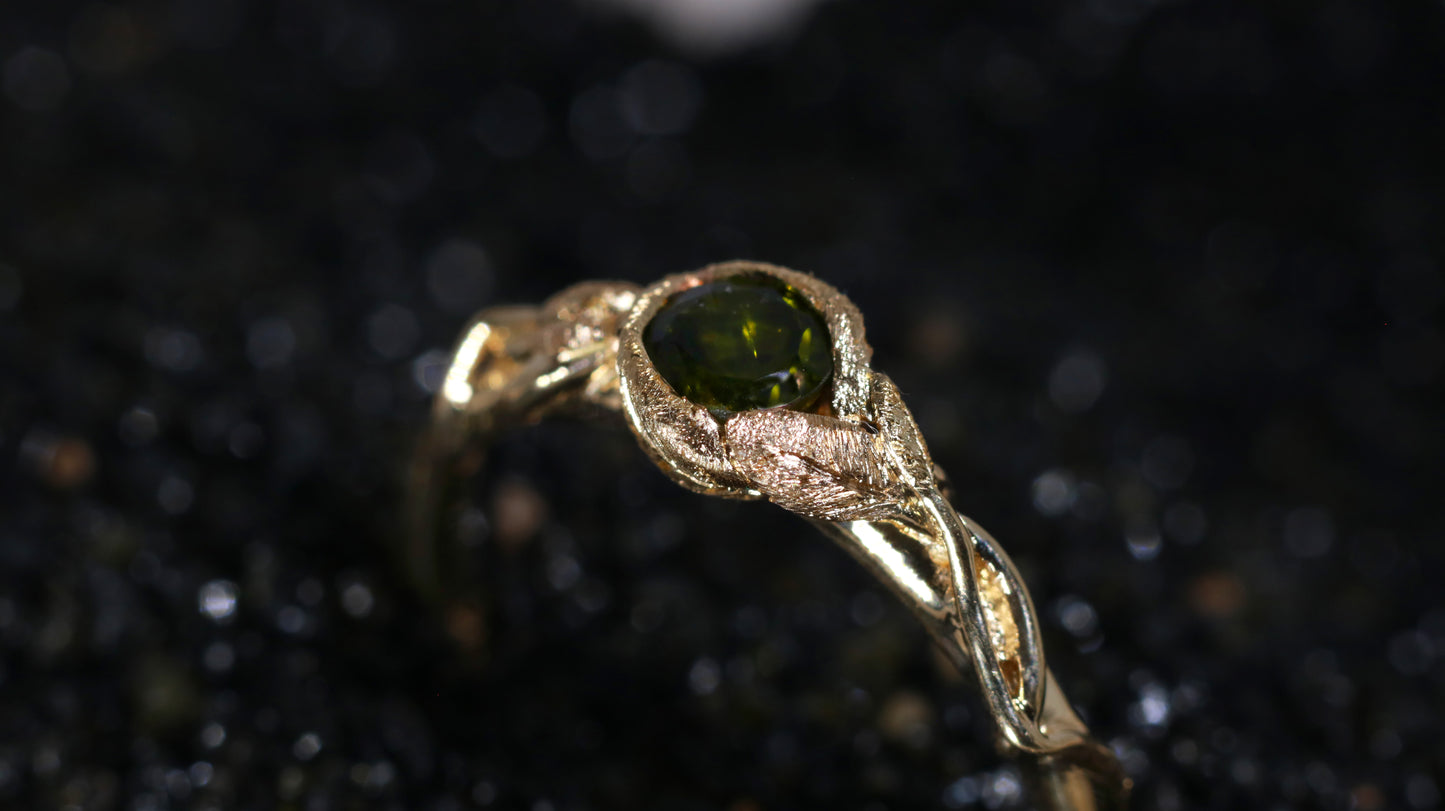 Leaf Embrace Solitaire Ring