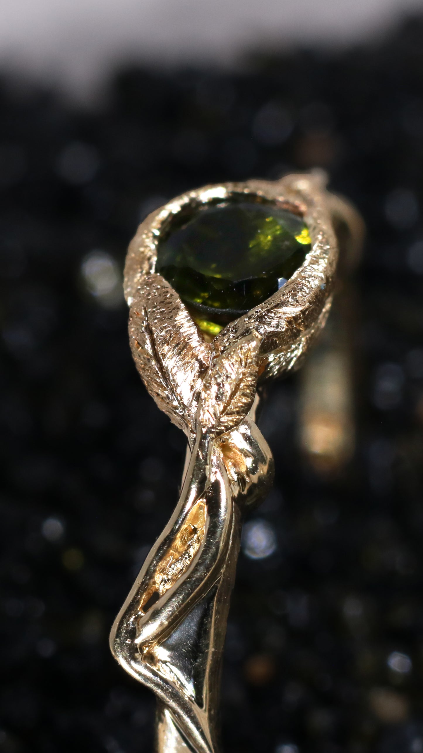 Leaf Embrace Solitaire Ring