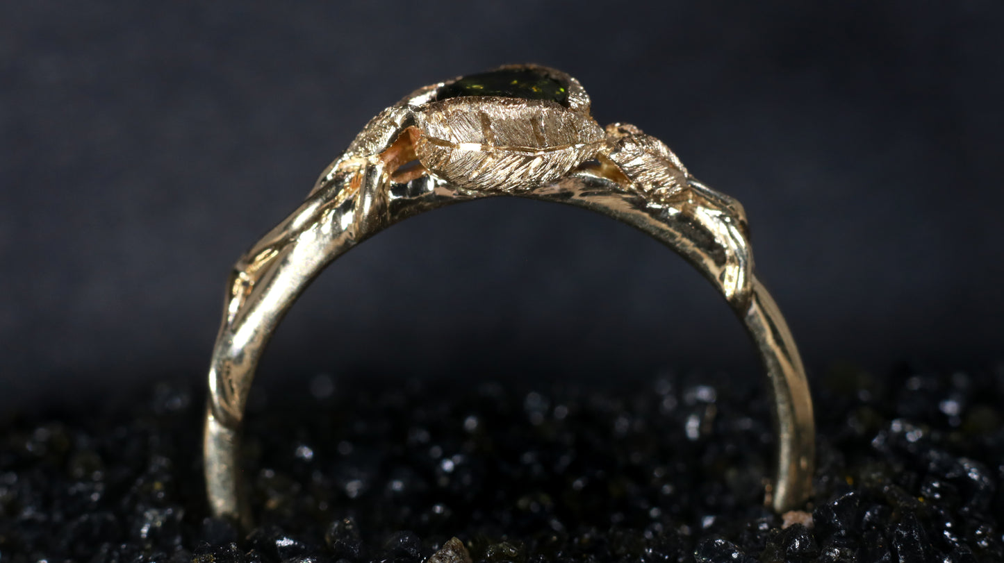 Leaf Embrace Solitaire Ring