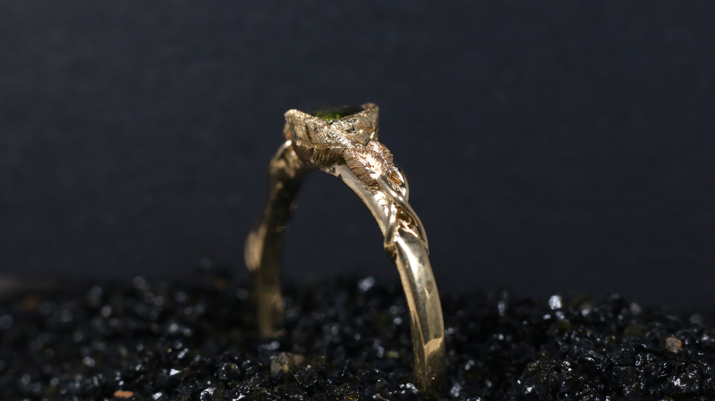 Leaf Embrace Solitaire Ring