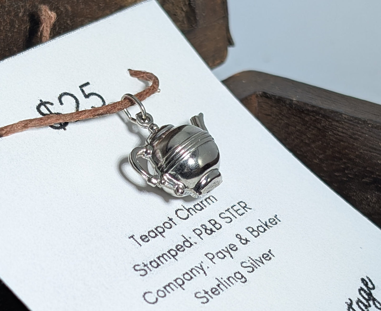 Vintage P&B Sterling Silver 3d Teapot Charm