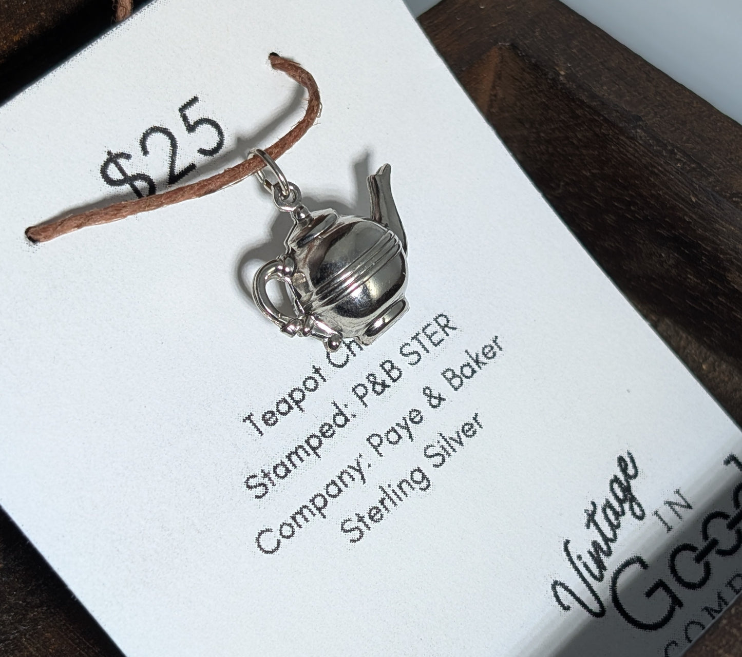 Vintage P&B Sterling Silver 3d Teapot Charm