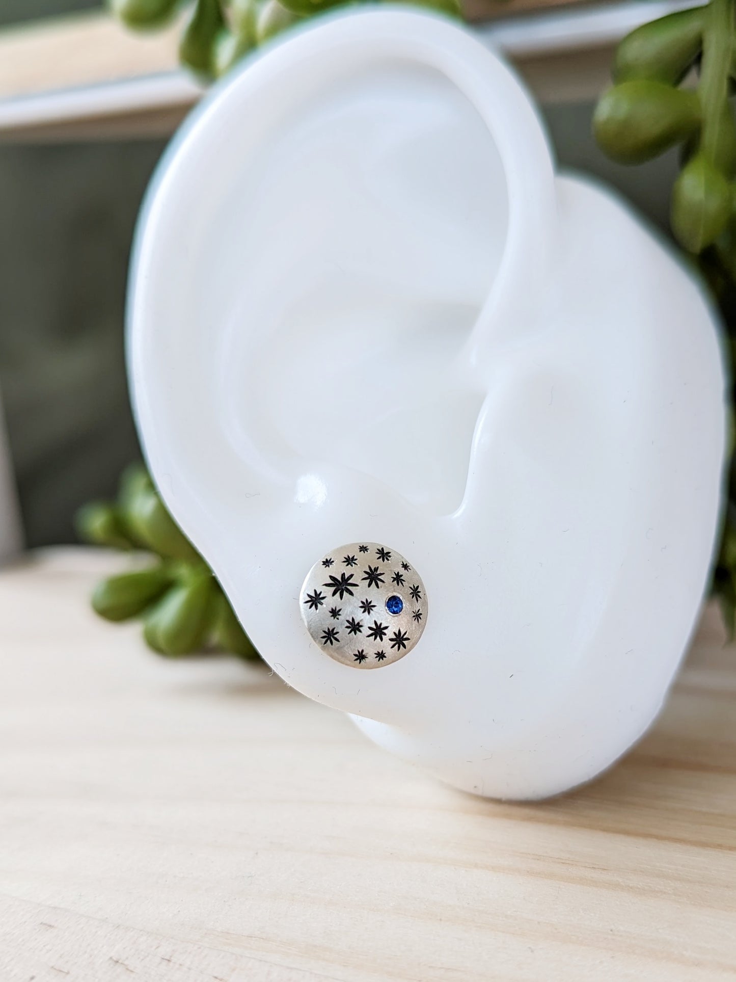 Silver Circle Star Studs
