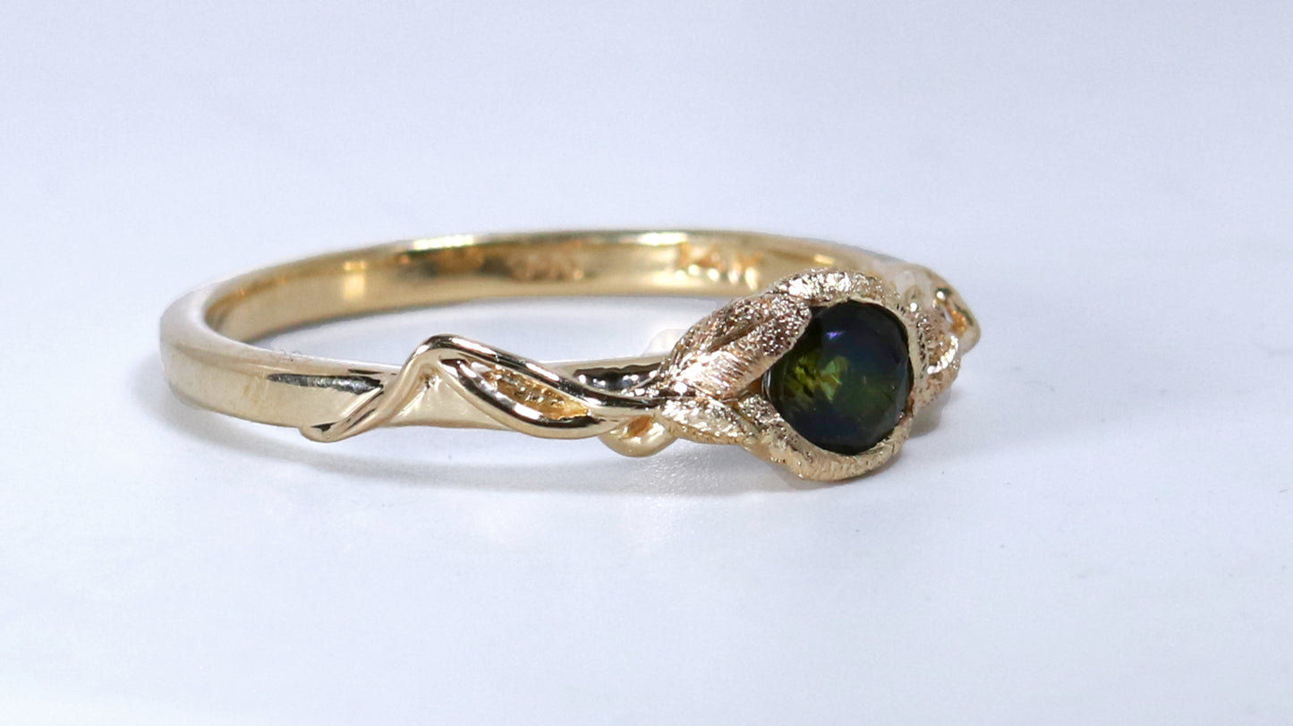 Leaf Embrace Solitaire Ring