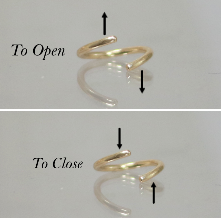 Flat Textured Body Jewelry Hoop - 14k Gold or Silver