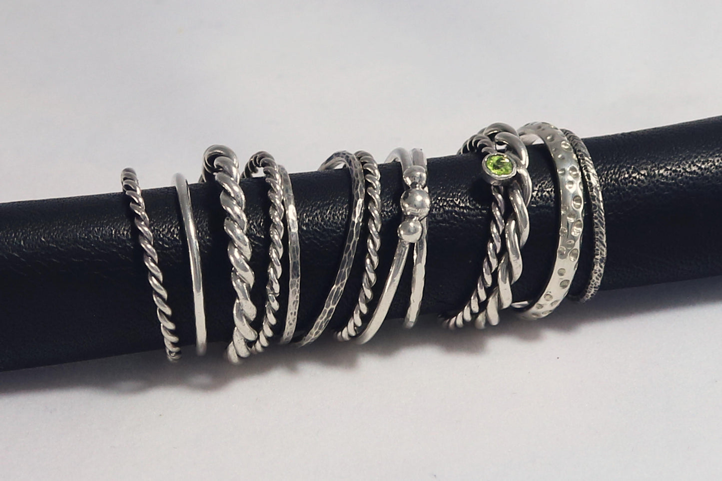 A thick two strand twisted ring band, solid sterling silver.