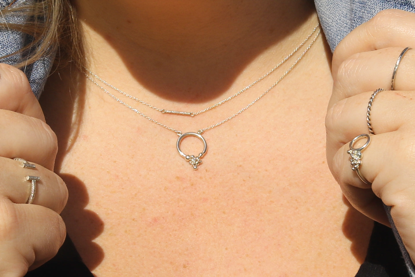 Twisted sterling silver stacking ring.
