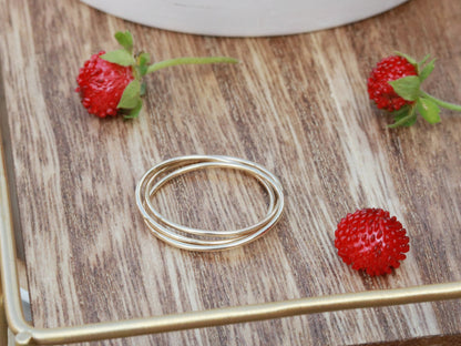 fidget ring made from solid 14k gold, yellow gold, rose gold or white gold. Three rings. Multiple ring bands, fidget toy, fidget jewelry.