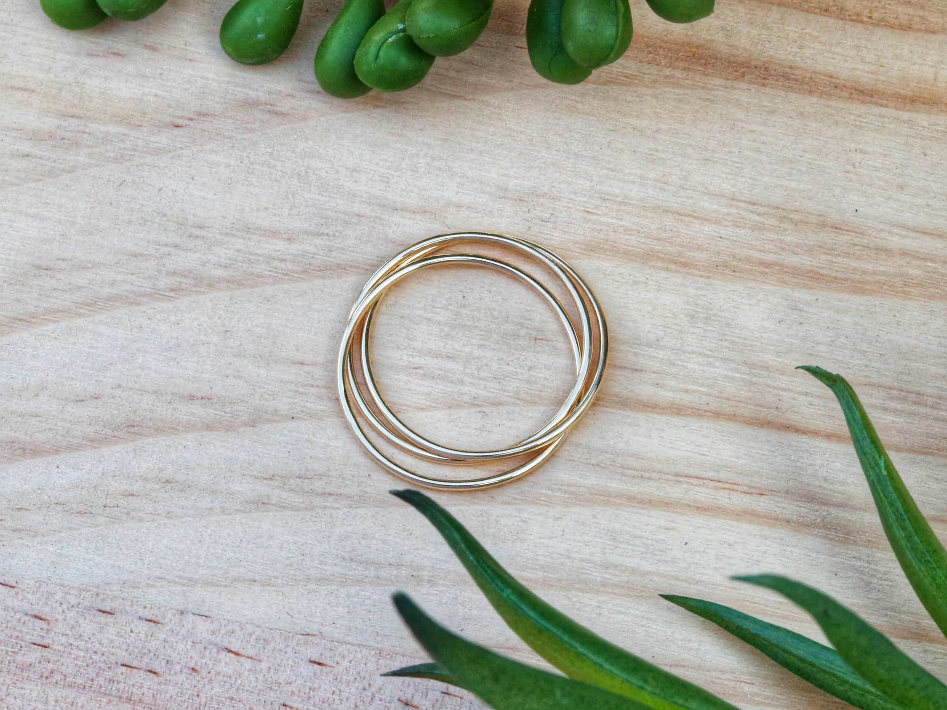 fidget ring made from solid 14k gold, yellow gold, rose gold or white gold. Three rings. Multiple ring bands, fidget toy, fidget jewelry.