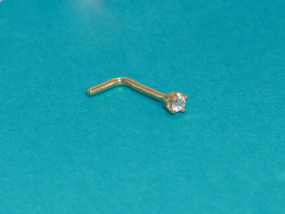 Nostril stud, gemstone, prong set stud, nose ring, nose stud, J nose stud, L nose stud, 2mm nose stud, nose ring, nose piercing, 20g, 18g, 16g  body jewelry