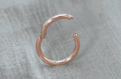 14k Gold or Silver Round Clicker Hoop