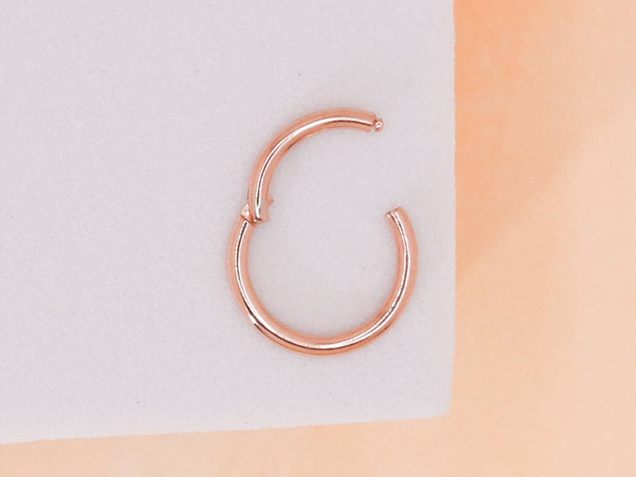 handmade solid 14k gold or silver body jewelry clicker round hoop septum nostril rook tragus lobe anti tragus conch helix forward helix daith lip ring eyebrow ring