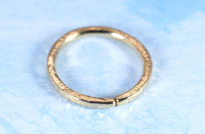 Textured Body Jewelry Hoop - Solid 14k Gold or Silver