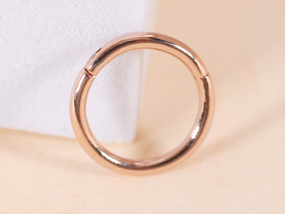 handmade solid 14k gold or silver body jewelry clicker round hoop septum nostril rook tragus lobe anti tragus conch helix forward helix daith lip ring eyebrow ring