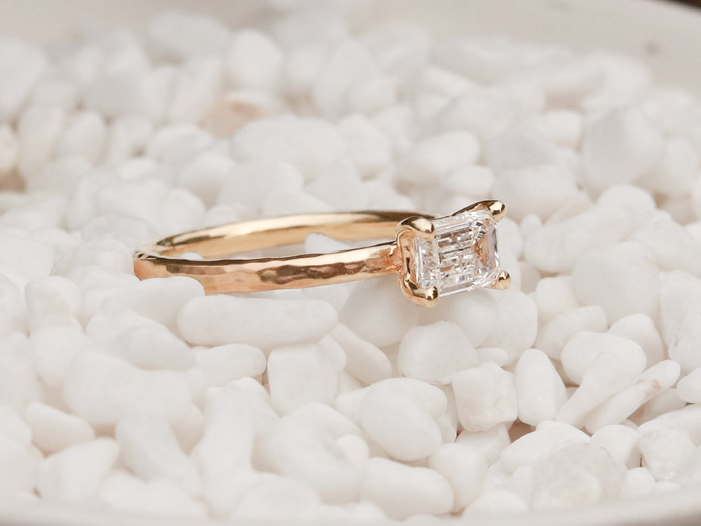 Engagement ring, solid gold, 14k gold, yellow gold engagement ring, white gold engagement ring, rose gold engagement ring, step-cut, step-cut diamond, solitaire ring, solitaire diamond ring, solitaire engagement ring