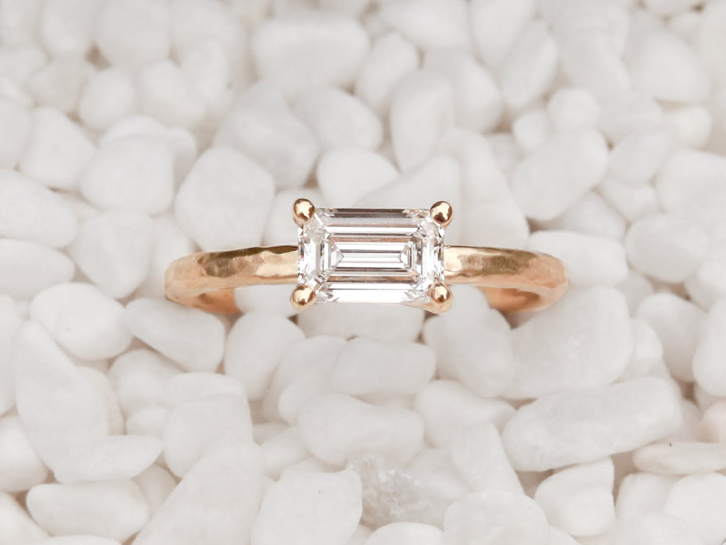 Engagement ring, solid gold, 14k gold, yellow gold engagement ring, white gold engagement ring, rose gold engagement ring, step-cut, step-cut diamond, solitaire ring, solitaire diamond ring, solitaire engagement ring