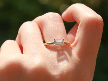 Engagement ring, solid gold, 14k gold, yellow gold engagement ring, white gold engagement ring, rose gold engagement ring, step-cut, step-cut diamond, solitaire ring, solitaire diamond ring, solitaire engagement ring