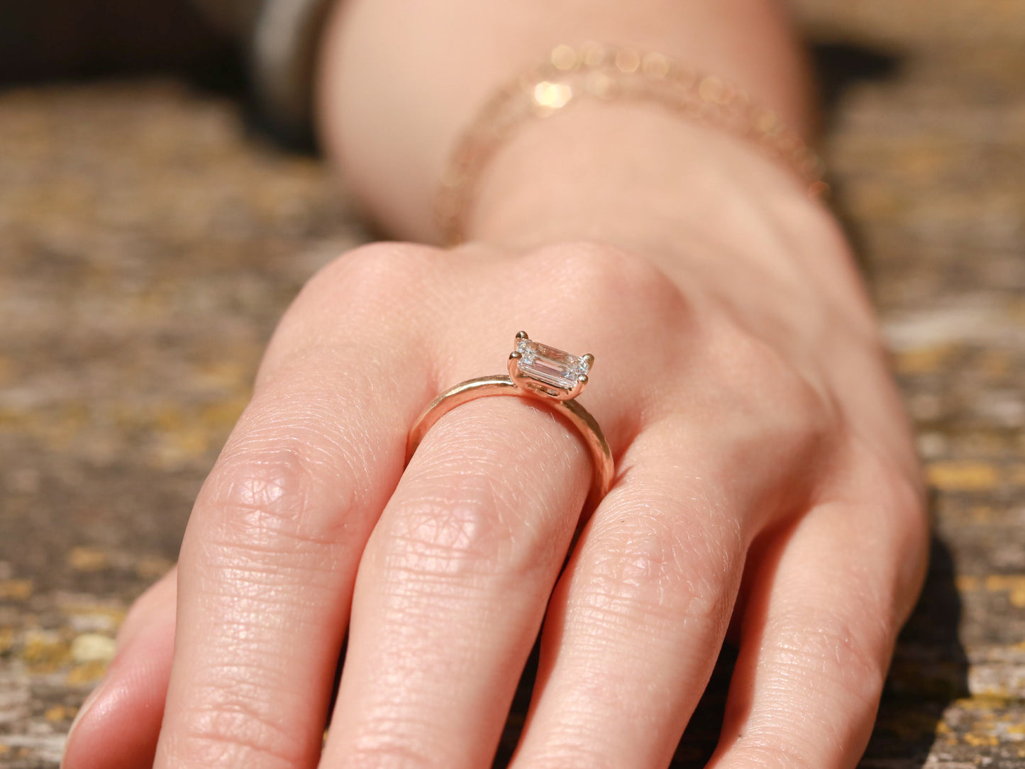 Engagement ring, solid gold, 14k gold, yellow gold engagement ring, white gold engagement ring, rose gold engagement ring, step-cut, step-cut diamond, solitaire ring, solitaire diamond ring, solitaire engagement ring