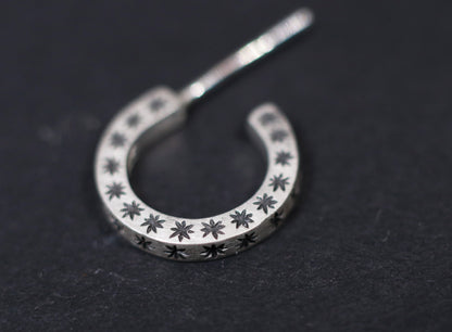 Silver Star Huggie Hoops