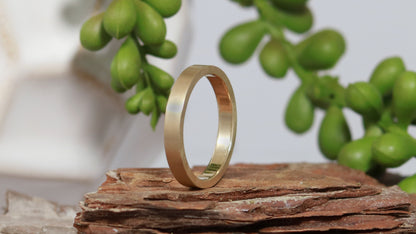 3mm Solid 14k Gold Matte Finish Outside, Polished Inside, Ring Band, wedding band.