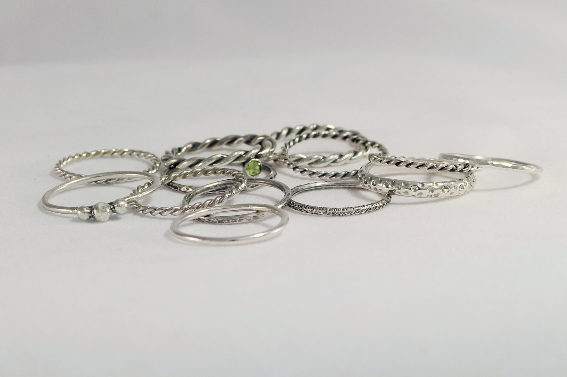 Twisted sterling silver stacking ring.